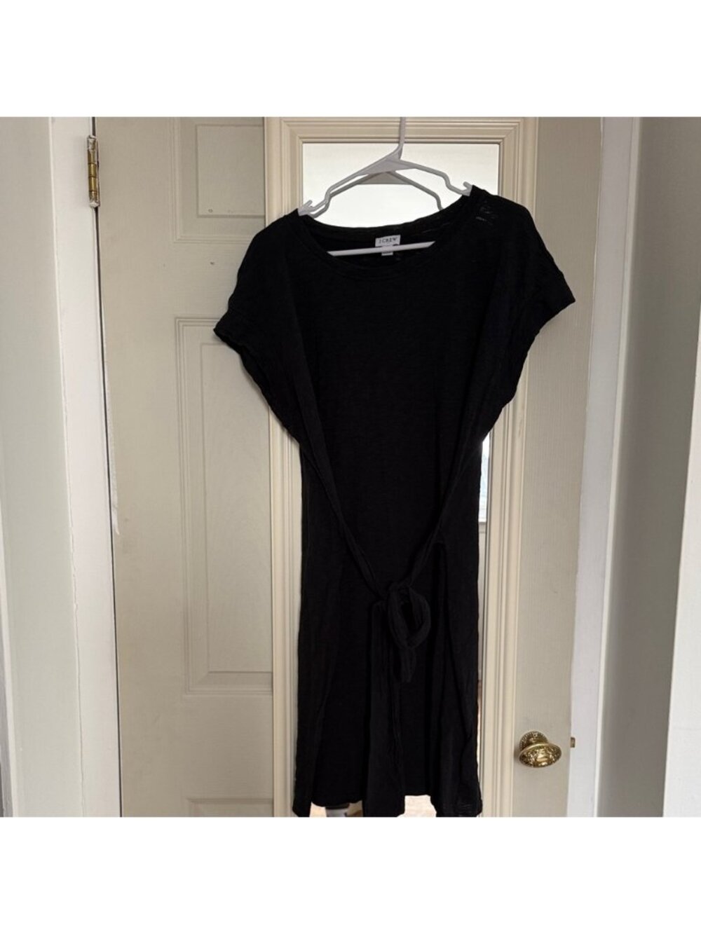 Black J Crew Short Sleeve Dress with Tie Waist